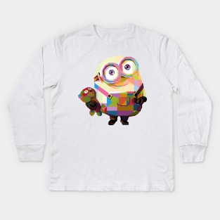 Bob Minion Pop Art Kids Long Sleeve T-Shirt